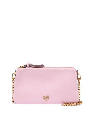 Double Mini Vitello Leather Crossbody by PINKO