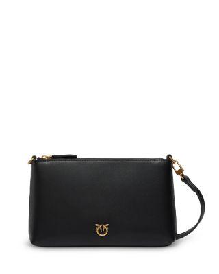 Flat Horizontal Mini Vitello Leather Crossbody Clutch by PINKO