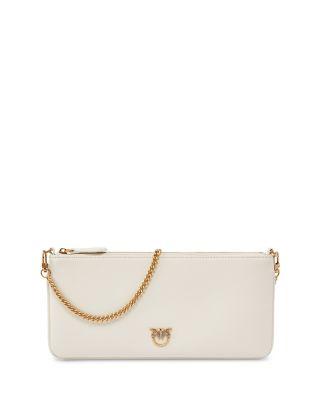 Flat Horizontal Vitello Leather Crossbody Clutch by PINKO