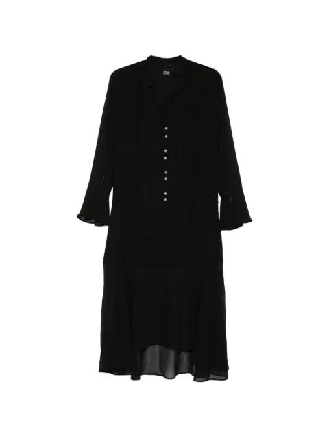 Georgette button front tie dress by PINKO