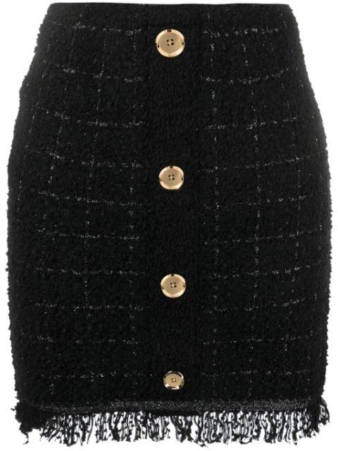 Girino basket-weave fringed miniskirt by PINKO