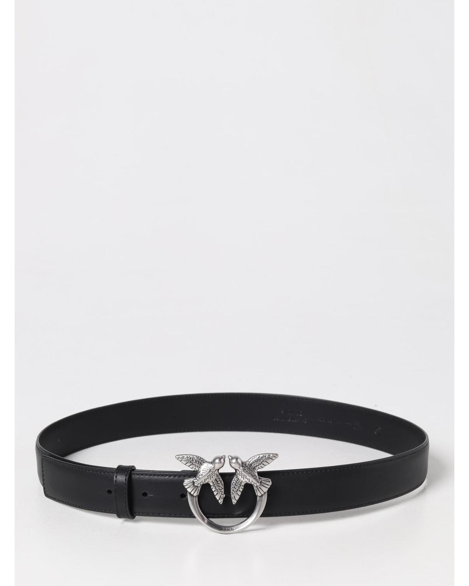 Leather Belt with Bird Buckle Wo - Black 1 by PINKO