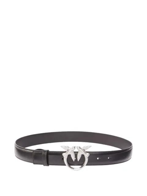 Love Berry bird-embellished leather belt by PINKO