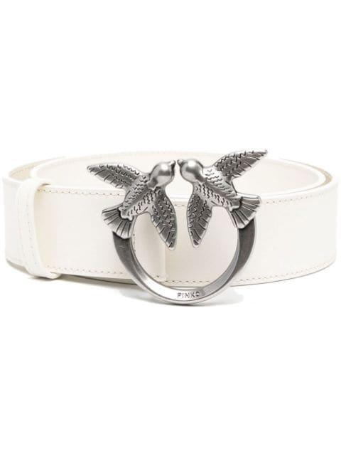 Love Berry logo-plaque leather belt by PINKO