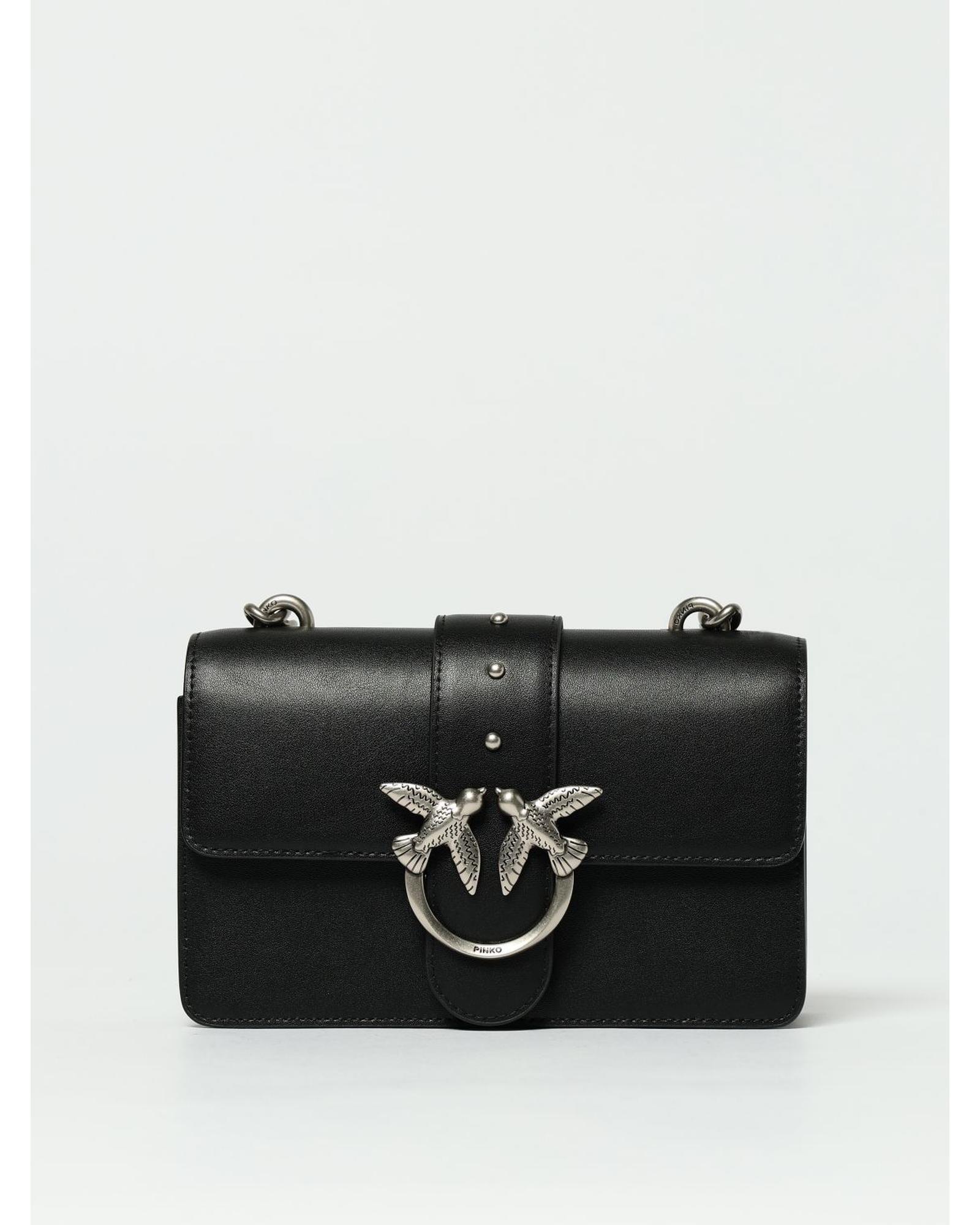 Love Birds Mini Bag Iconic Design Wo - Black 1 Clutch Bags by PINKO