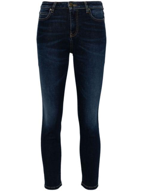 Love-Birds-appliqué denim jeans by PINKO