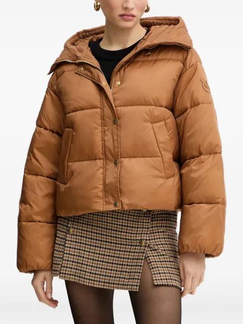 Love Birds-appliqué padded puffer jacket by PINKO