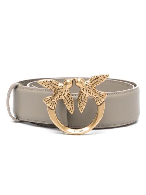 Love Birds-buckle leather belt by PINKO