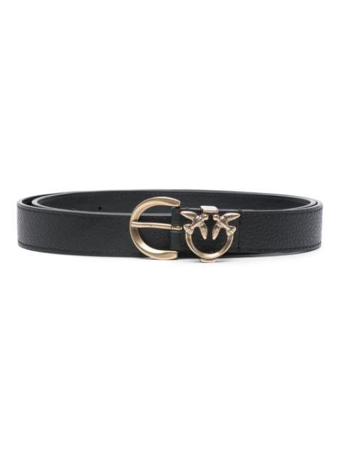 Love Birds-buckle leather belt by PINKO