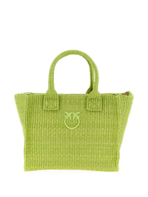 Love Birds diamond woven tote bag by PINKO
