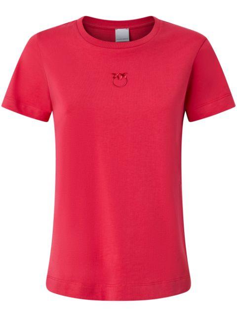 Love Birds-embroidered T-shirt by PINKO