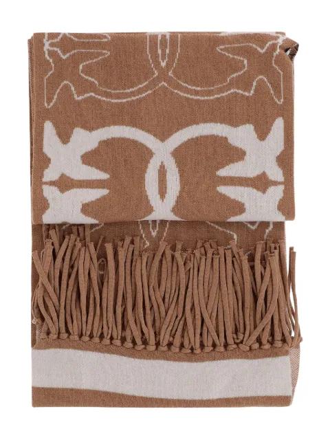 Love Birds fringed scarf by PINKO