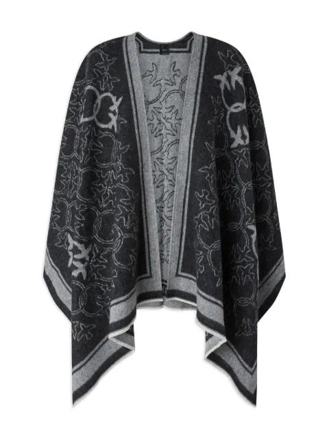 Love Birds wool poncho by PINKO