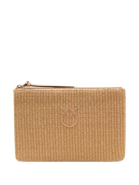 Love Birds woven clutch bag by PINKO