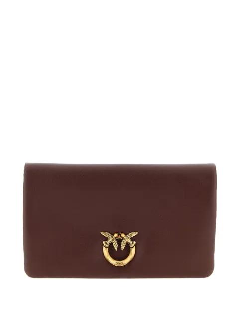 Love Click padded birds leather clutch bag by PINKO