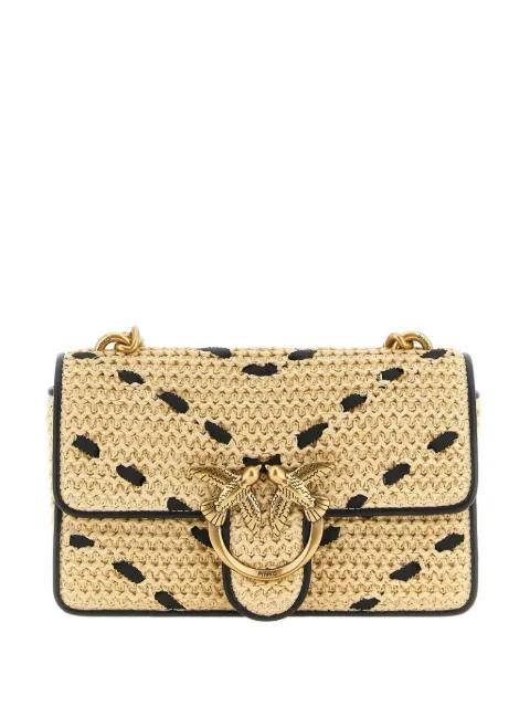 Love One Light chevron raffia small crossbody bag by PINKO