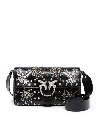 Love Slouchy Classic Embellished Leather Shoulder Bag by PINKO