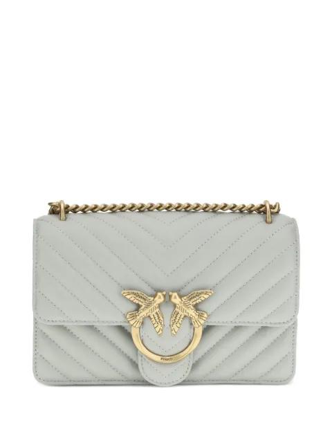 Love chevron bird-ring leather shoulder bag by PINKO