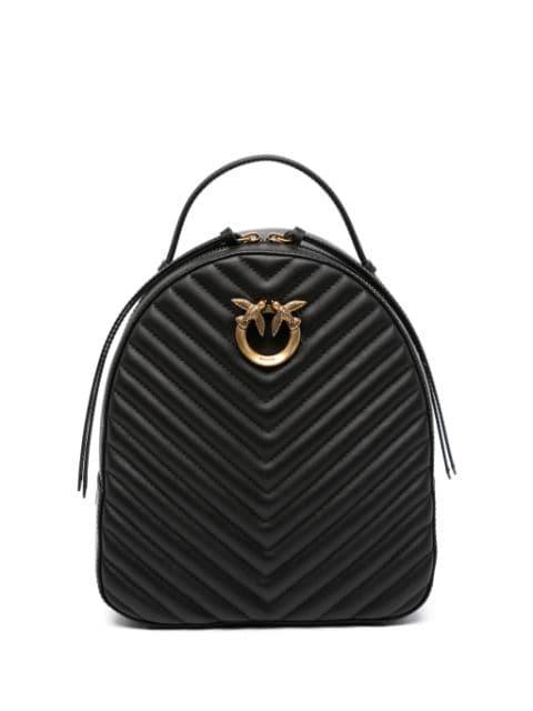 Love chevron leather backpack by PINKO