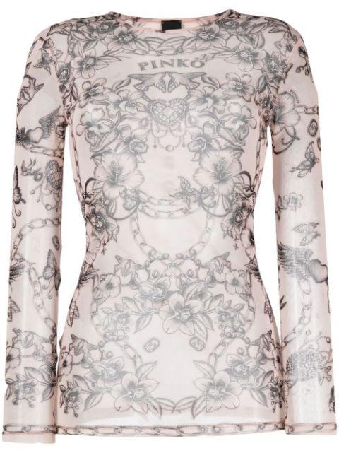 Magico floral-print top by PINKO
