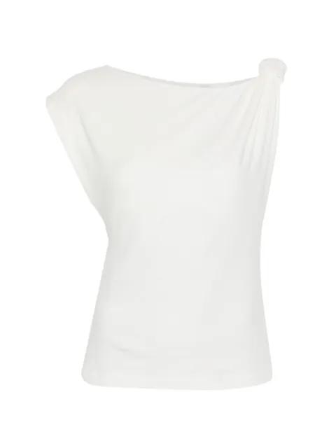 Marlena draped asymmetric-neck top by PINKO