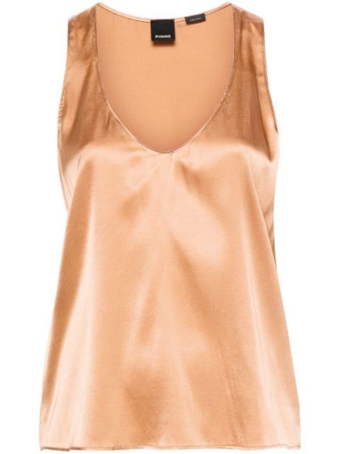 Marzemino silk-blend tank top by PINKO