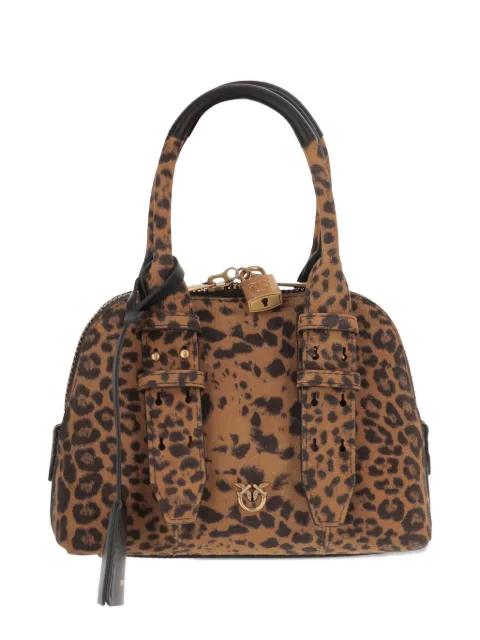 Mini leopard-print padlock bag by PINKO