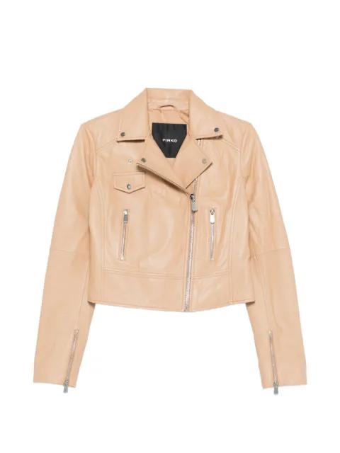 New Sensible zip-up leather jacket by PINKO