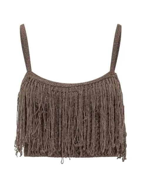 Paeonia fringe-trimmed top by PINKO