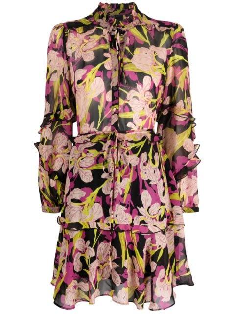 Piccadilly floral-print ruffled minidress by PINKO