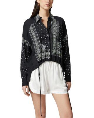 Printed Drawstring Hem Blouse by PINKO