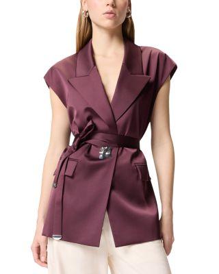 Satin Sleeveless Jacket Top by PINKO