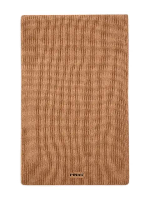 Slovenia ribbed label scarf by PINKO