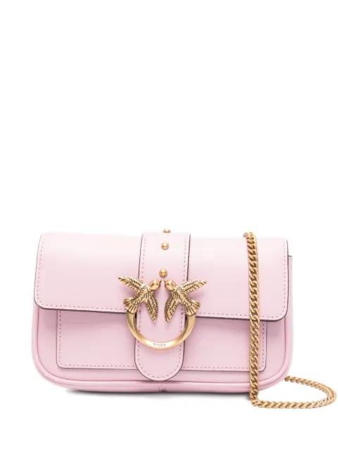 Small Love Bag One stud embellished clutch bag by PINKO