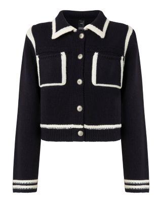 Sulcis Wool Collared Cardigan Sweater by PINKO