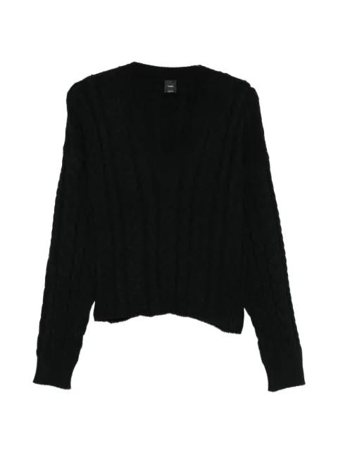 V-neck cable-knit sweater by PINKO