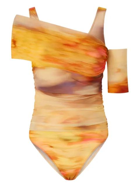 abstract-print bodysuit by PINKO