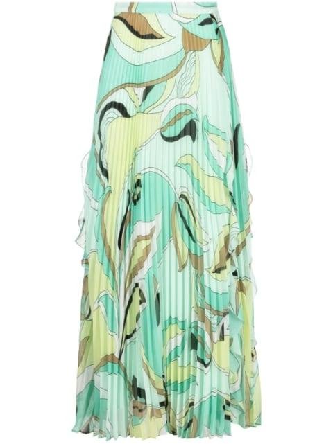 abstract-print pleated skirt by PINKO