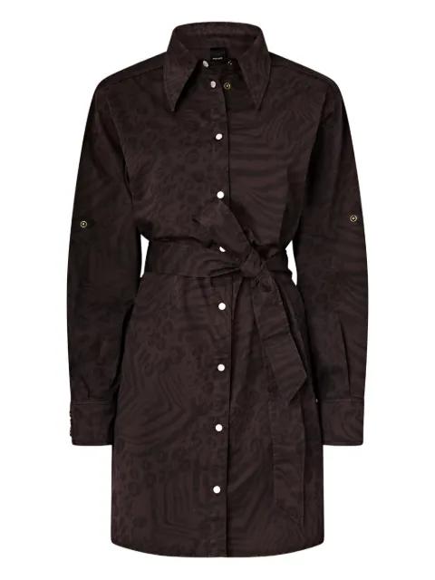 animal-print belted midi dress by PINKO