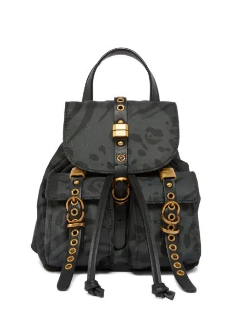 animal-print buckle backpack by PINKO