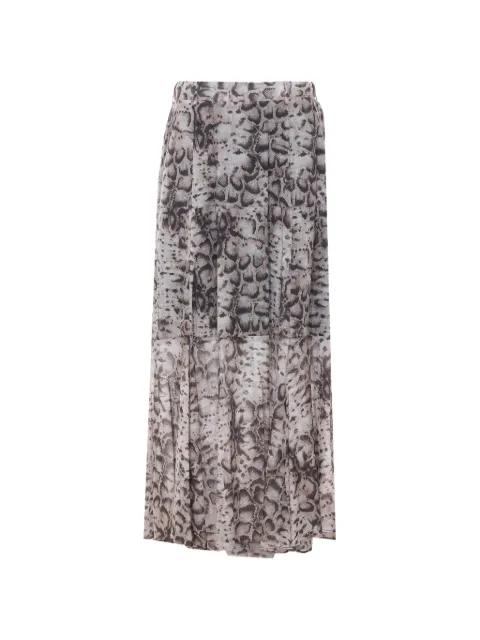 animal-print tiered maxi skirt by PINKO