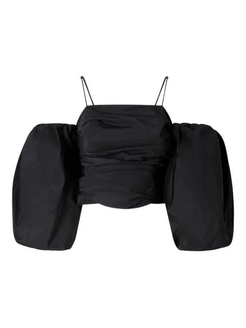 balloon-sleeve draped top by PINKO
