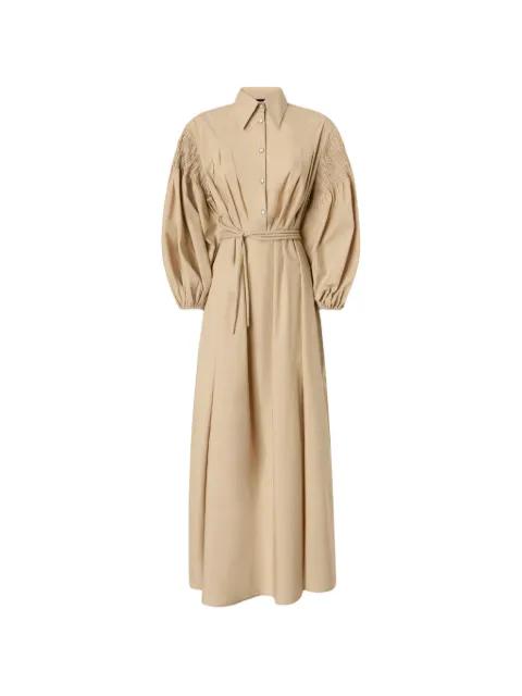balloon-sleeve embroidered maxi dress by PINKO