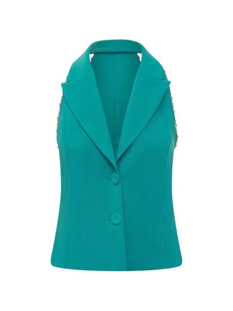bead-trimmed halterneck waistcoat by PINKO