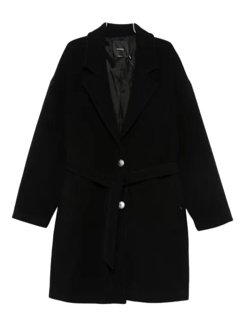 belted button-fastening coat by PINKO