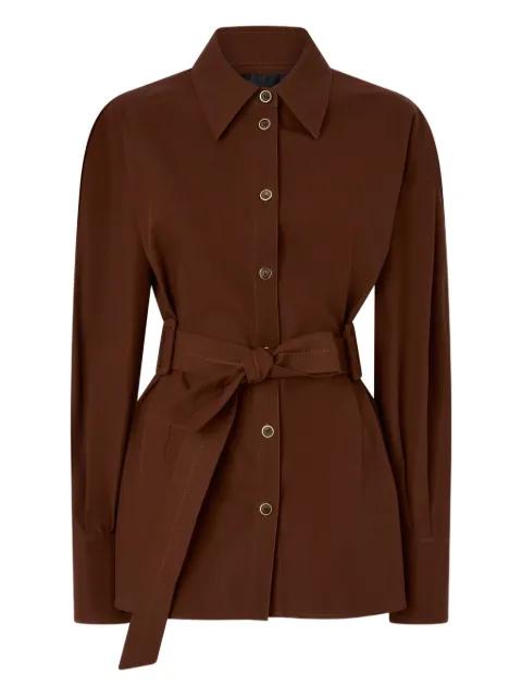 belted collared top by PINKO
