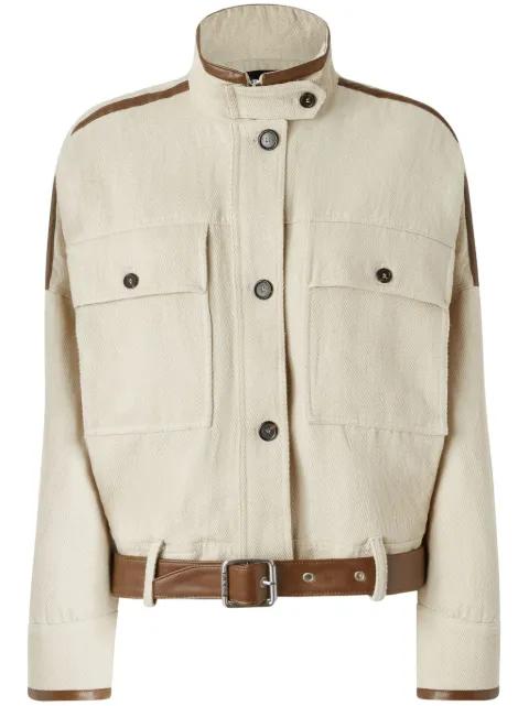 belted cropped jacket by PINKO