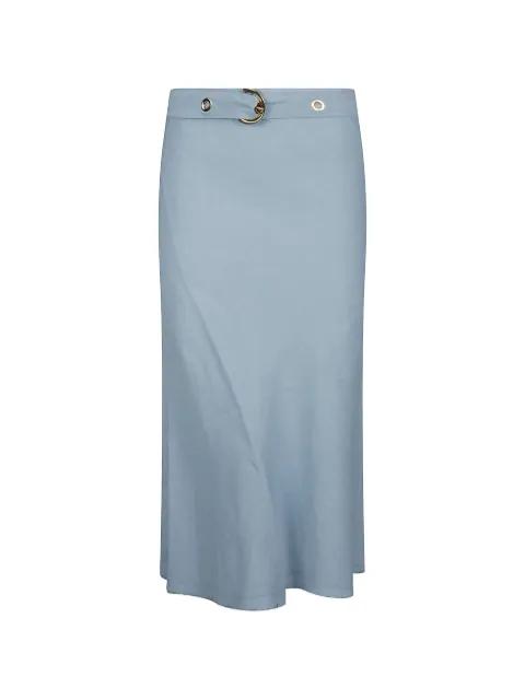 belted eyelet-embellished midi skirt by PINKO