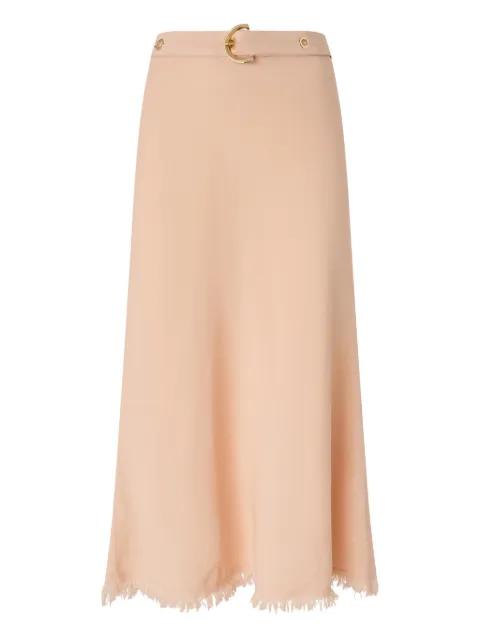 belted frayed skirt by PINKO