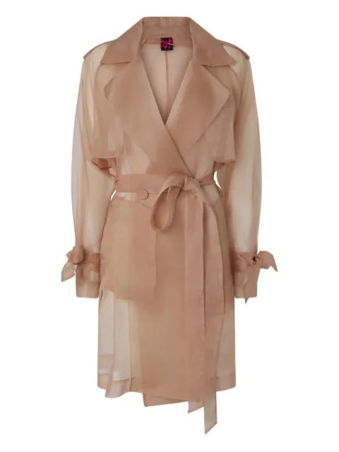 belted silk coat by PINKO